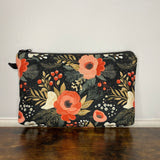 Black Floral Pouch